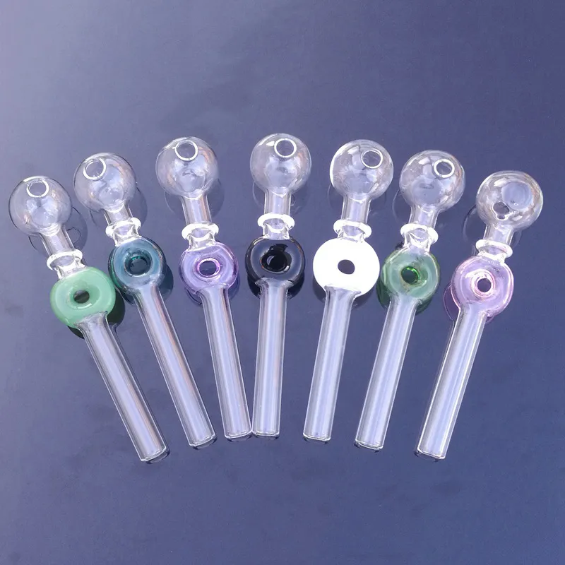 Multi Couleurs Pyrex Verre Brûleur À Huile Pipe Accessoires De Fumer Brûleurs À Pipe À Main Pour Dab Rigs Tube Tabac Herbe Sèche Mini Petit Pip D'eau SW45