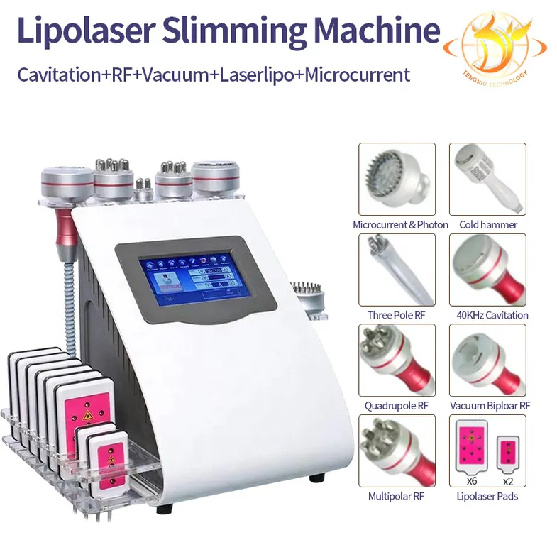 FreeShipping 40k fat cavitation Liposuction body shaping system ultrasonic vacuum RF loss weight lipo laser slimming beauty machine