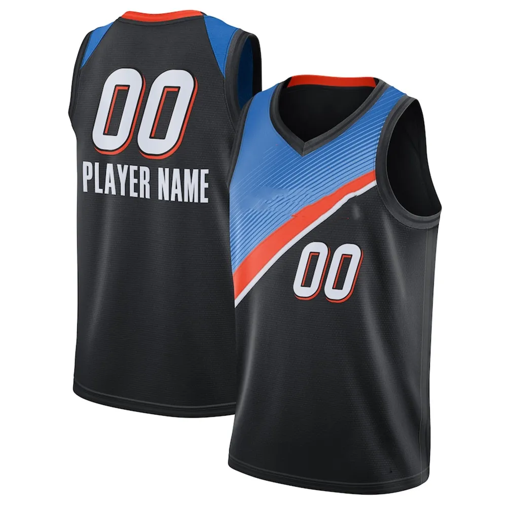 Impresso Oklahoma Custom DIY Design de Basquetebol Personalização Fardos de Equipe Imprimir Personalizado Qualquer Nome Número Número Mens Mulheres Crianças Jovens Boys Black Jersey