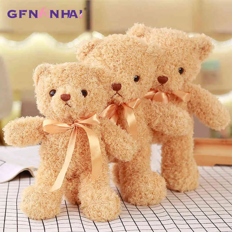 Pc cm sevimli oyuncak ayı kucaklaşır kawaii hayvan yay ayı bebekler için doldurulmuş bebek parmak oyuncak çocuklar düğün hediyesi j220704