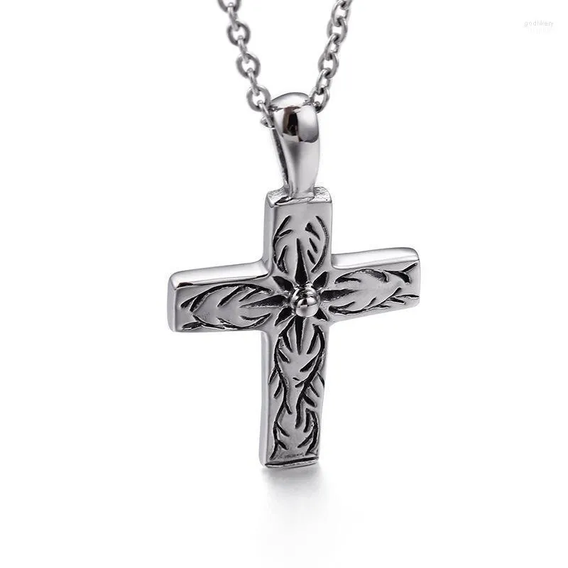 Pendant Necklaces Stainless Steel Titanium Fashion Simple Men's Female Cross Jesus Religious PendantPendant Godl22