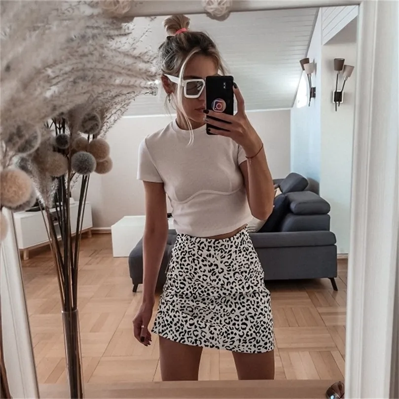 Color Leopard Print Temperament a Short Skirt Womens Spring Korean Slim Joker High Waist Hip 220701