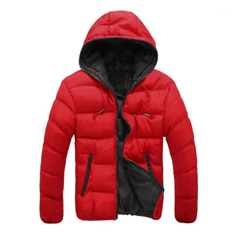 Luxury Men's Winter Jacket Fashion Red Parka Men Hooded Down Jackets Thick Warm Coats Male Coat 3XL 50