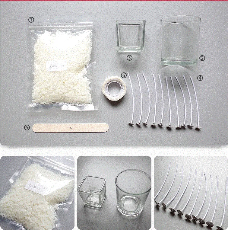 Candle Making Kit Soy Wax Aromatherapy Doing Set Storage Box With Glass ...