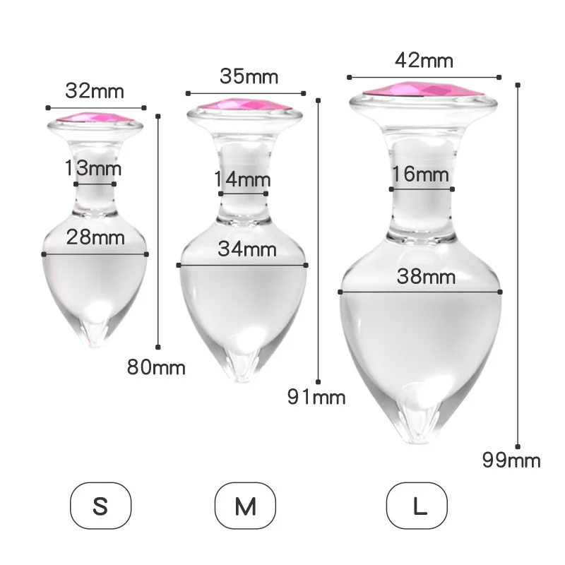 Pink Diamond Crystal Glass Plugs Anals Transparent... From Ty2420937475,  $9.73
