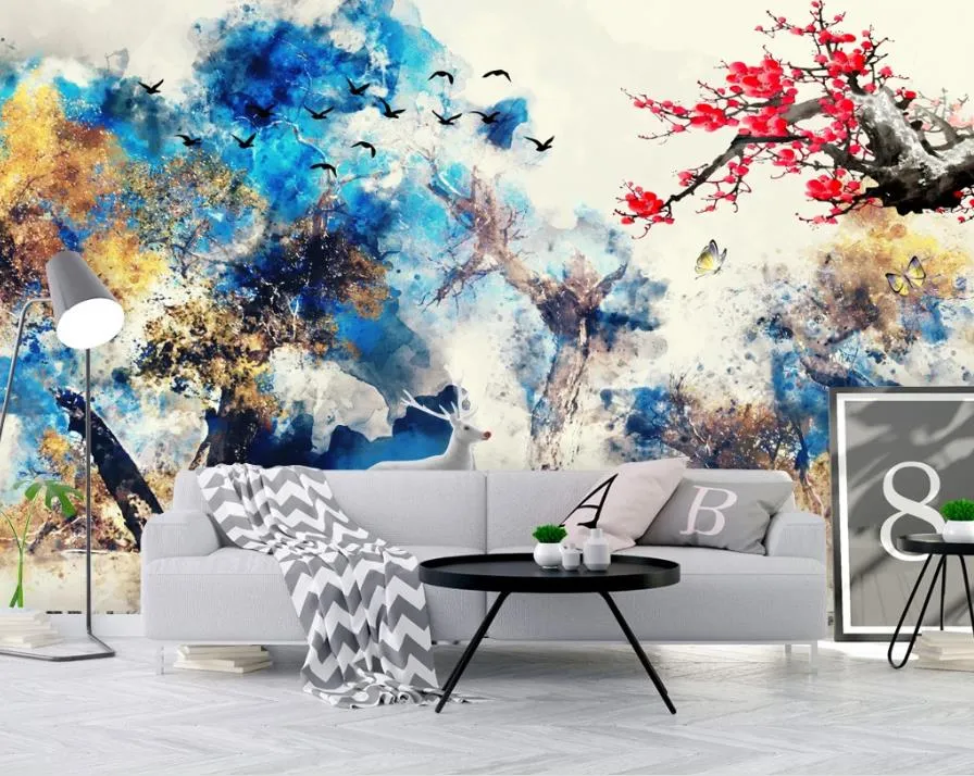 Custom HD landscape painting 3D Wallpapers Home Living room stereoscopic wallpaper for bedroom walls TV Background Photo pegatinas de pared Wall stickers
