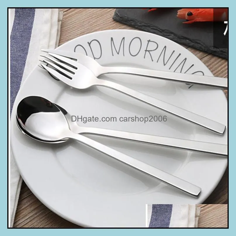 dinning 304 stainless steel forks spoons metal forks spoons glossy polish dinner forks spoons bulk sale