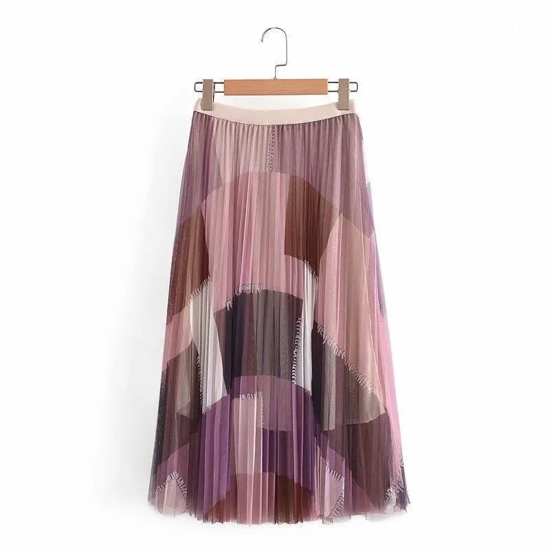 Spring Express Street Fashion Womens Patchwork Pleated Skirt Skirts From 18 66 DHgate