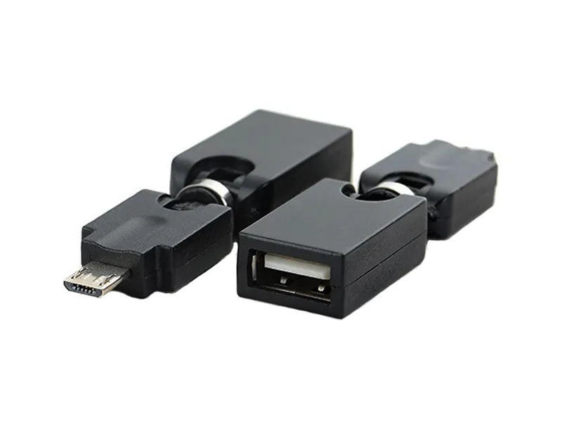 موصلات، فليكس usb مايكرو 5pin ذكر إلى USB2.0 أنثى 360 درجة الدورية دوارة تويست التمديد محول / 10PCS