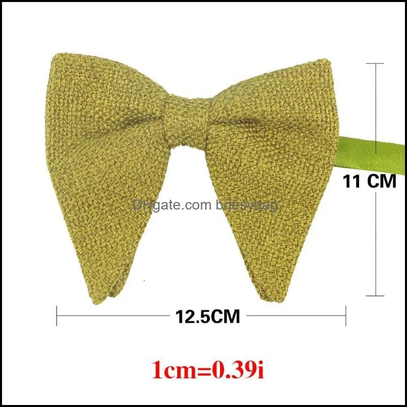 Men`s Velvet Vintage Bow Tie For Men Women Tuxedo Solid Color Big Bowtie Bowknot Adult Mens Bowties Cravats Yellow Tie1