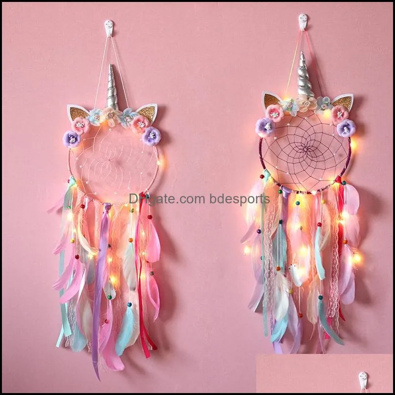 Dream Catcher Kawaii Room Decor Christmas Decoration Home Decor Wall Hanging NewBaby Bedroom LED Gift Dreamcatcher Holiday Wind Chimes