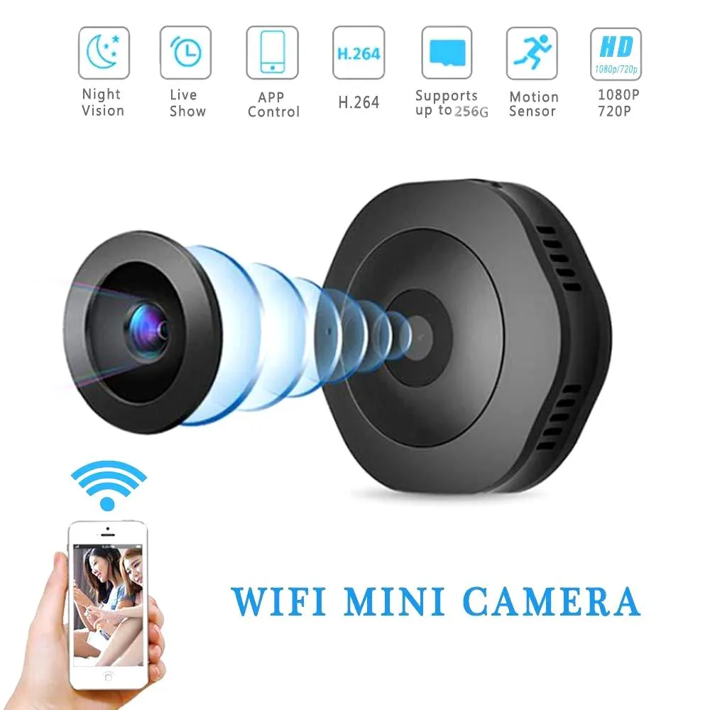 H6 WiFi Camera Digital Video Recorder Mini Cameras Surveillance Camera Night Vision Motion Motion Détection Remote Visiation avec application de téléphone Android iOS Nanny Cam