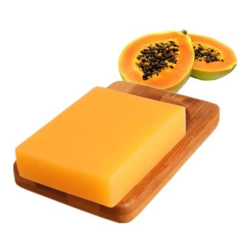 Natural Tailândia Verde Papaya Whitening Handmade Soap Cuidados de pele Remova a acne hidratante profundo banho de limpeza 100g w220411