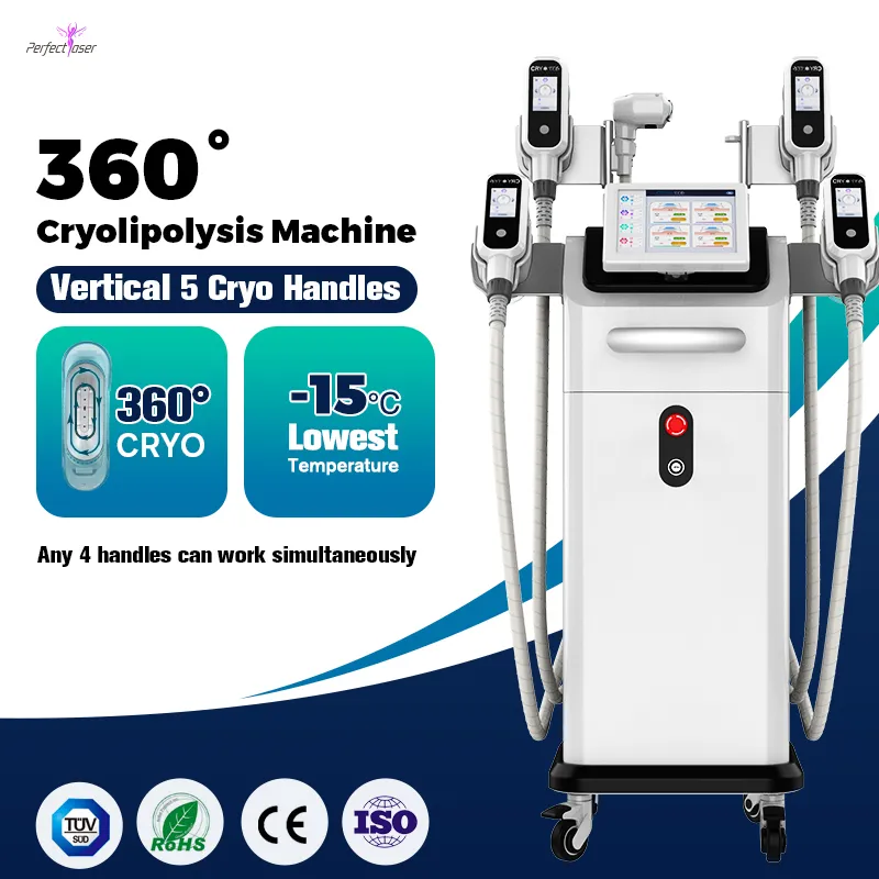 Appareil de cryothérapie non chirurgical Machine de congélation des graisses par cryolipolyse pour la perte de graisse avec 4 équipements de réduction de poids en cuivre pur Radiato