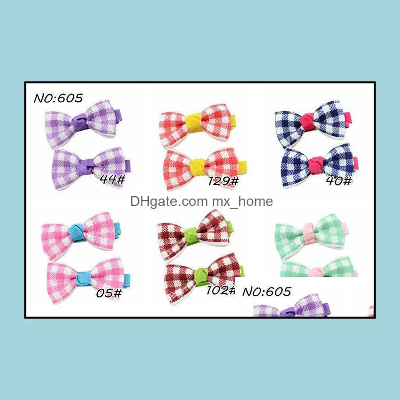 kids bows hair clips polka dot ribbon bows hairpfor girls childrens boutique bow with clips 7 style baby hairs barrettes