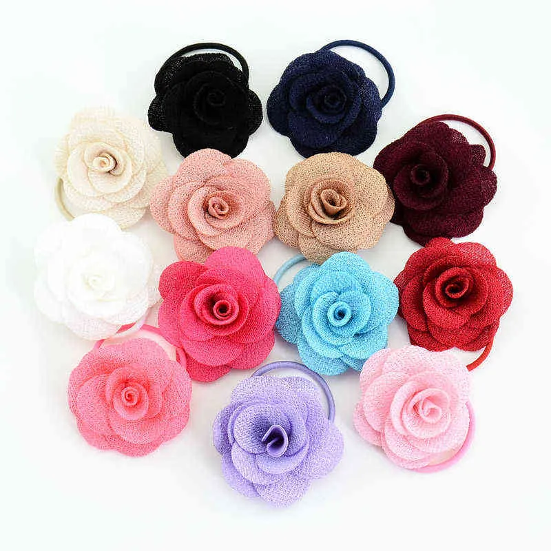 13pcs/lot 1.8 Inch Boutique Flower Girl Bow Elastic Hair Tie Rope Hair Band bows Hair Accessories 698 AA220323