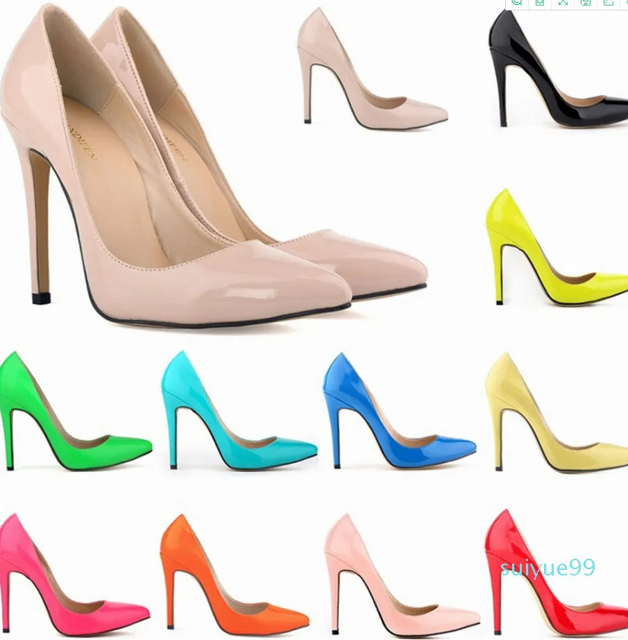 Women Sexy high heels Pointed toe Pumps office shoes Patent leather Party shoes US Size 4-11