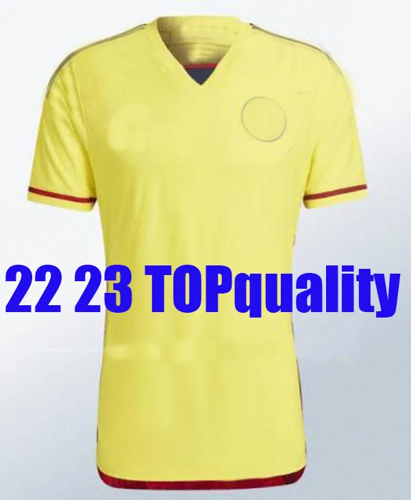 2022 Colombia Home Soccer Jerseys 2022 2023 James Copa America Football Shirt Falcao Camiseta de Futbol Maillot Man Kids Kit James Valderrama Cuadrado