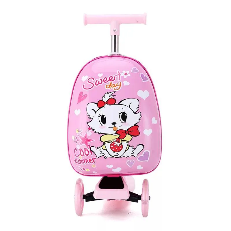 Valises Mignon Dessin Animé Enfants Scooter Valise Sur Roues Paresseux Trolley Sac Enfants Transporter Cabine Voyage Bagages À Roulettes Planche À Roulettes CadeauValises