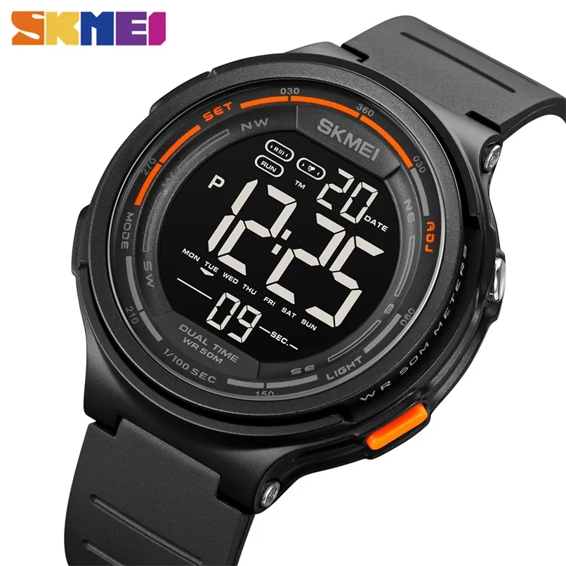 Skmei Creative LED Electronic Sport Watchs Count Down STOP часовые часы 5bar Водонепроницаемые мужские наручные часы Montre Homme 1841 220407