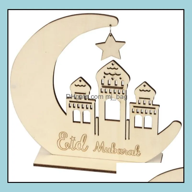 ramadan wooden decor islamic muslim eid mubarak home ornament diy hollow moon star sheep party decoration festival event favor