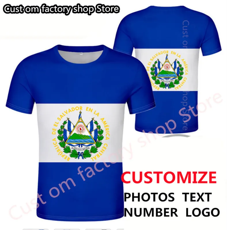 EL SALVADOR t-shirt bricolage gratuit sur mesure nom numéro slv t-shirt nation drapeau république espagnole salvadorien sv imprimer p o vêtements 220616