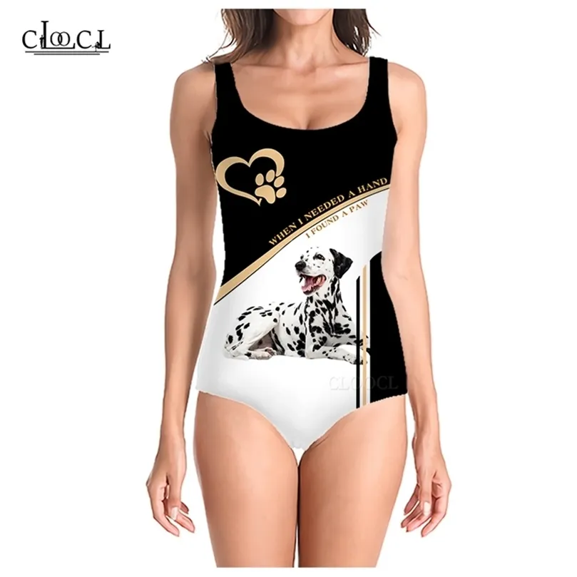Summer est Dalmatian Dog 3D Printed Sleeveless Sexy Women Swimsuit Fashion Swimsuit Beach Swimwear W220617