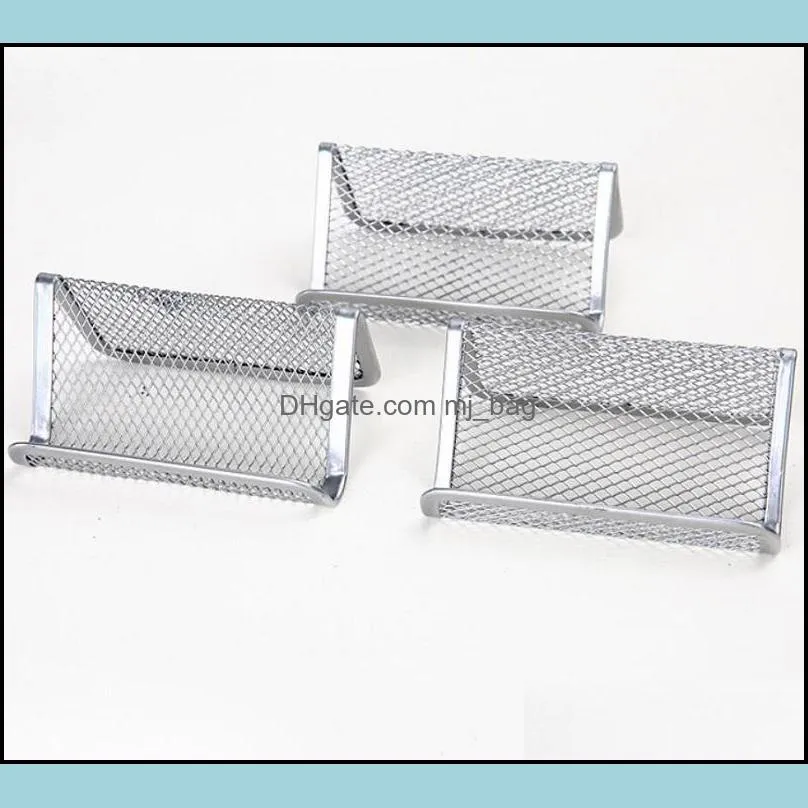 metal mesh business card holder stand for desk office business card holders mesh collection organizer for name card capacity 50 cards