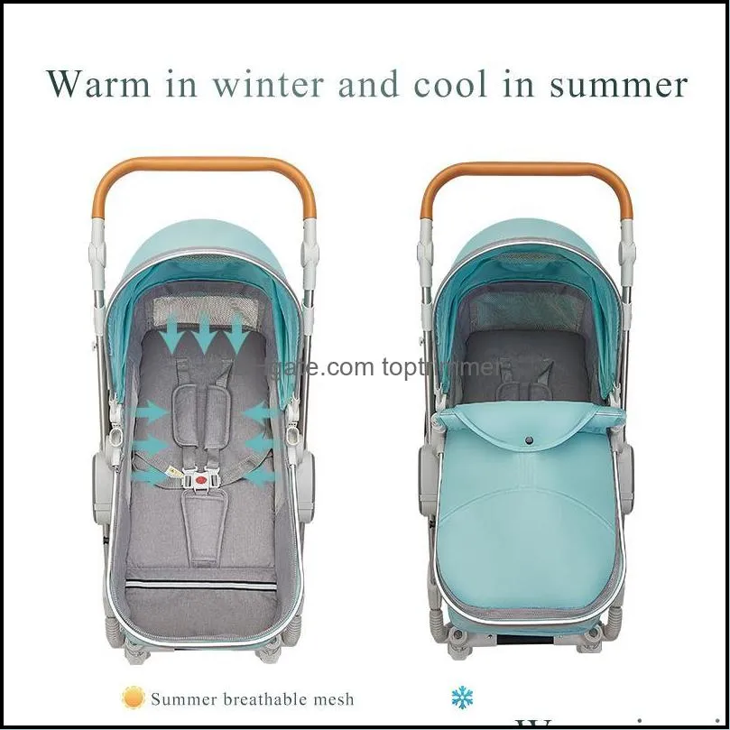 Strollers# Luxury Baby Stroller High Landview 3 In 1 Portable Pushchair Pram Comfort For Born