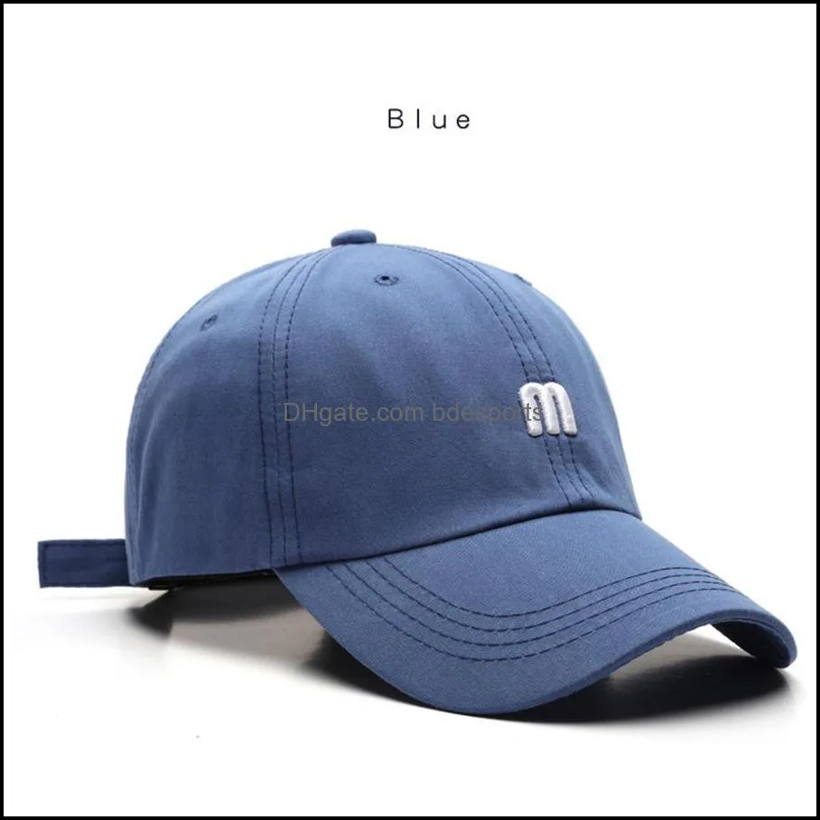 Party Favor Hat M letter embroidered peaked cap men`s all-match curved brim cotton soft top sun fashion simple women`s baseball