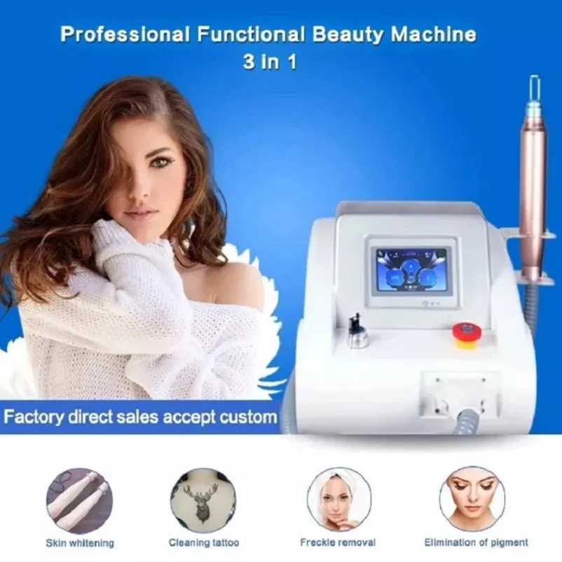 Machine portative de beauté de Laser de retrait de tatouage Nd Yag Laser Pico poupée noire de visage 1320mm 1064mm 532nm