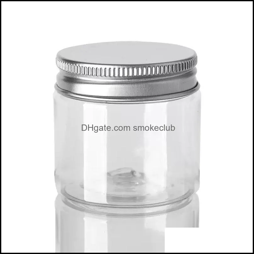 30 40 50 60 80ml Plastic Jars Transparent PET Storage Cans Boxes Round Bottle with Plastic/Aluminum Lids