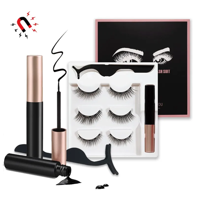 Handmade Reusable Magnetic Eyelashes Set Soft Light Thick Natural Magnets Fake Lashes Extensions No Glue Needed Easy to Wear DHL
