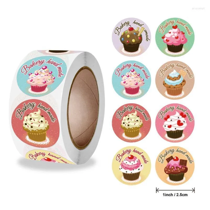 500pcs 1 дюйм пекарня ручные наклейки наклейки для кекса для кекса дизайн торт Подарочная коробка метки конфеты конфеты