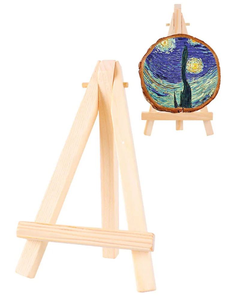 Wood Display Stand Easel Mini Wood Display Easel Small Tripod Easel  Tabletop Holder Stand for Small Canvases Crafts Business Cards Signs Photos  