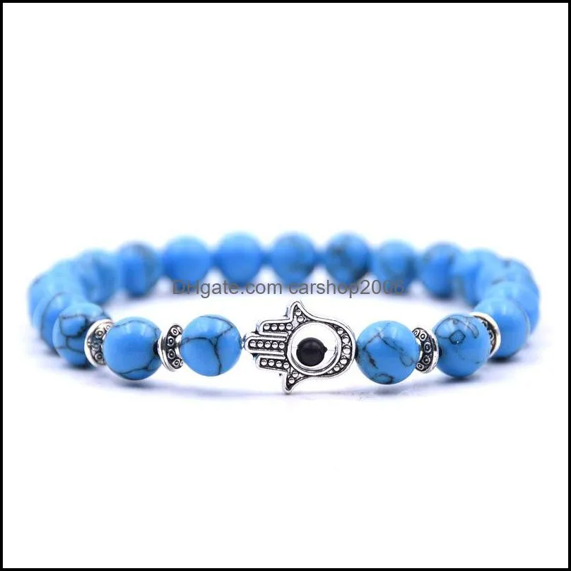 turquoise stone bracelet & bangle palm dragon  owl armor barbell leopard buddha skull cross charm bracelet carshop2006