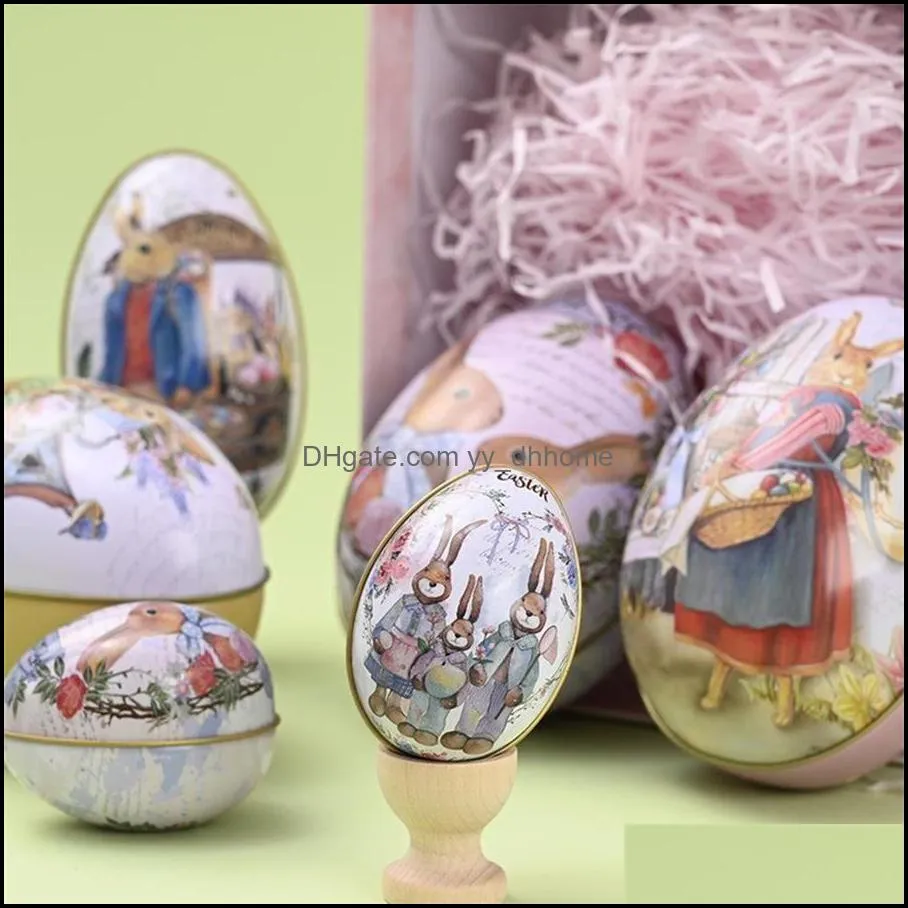 Easter party gift decoration egg-shaped colorful bunny rabbit candy chocolate box creative mini packaging jewelry storage