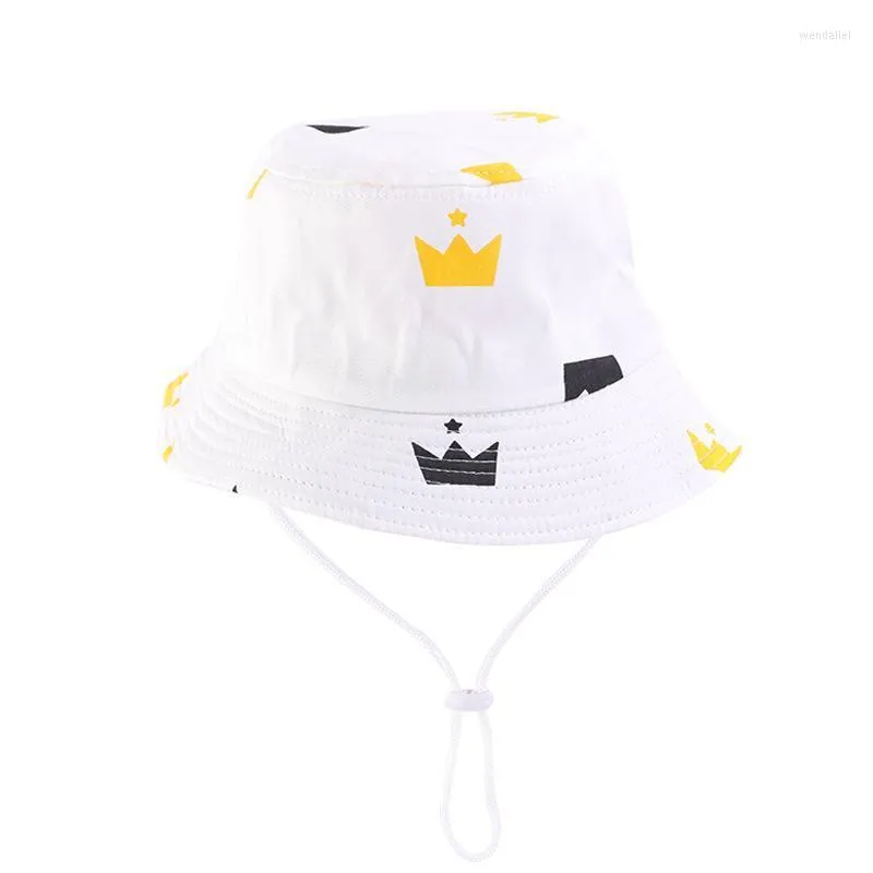 Bred Brim Hats Children's Cotton Hat Cartoon Fruit Print Sun Boys and Women's Baby Ventilation Basin Beach Fisherman Hatwide Wend22