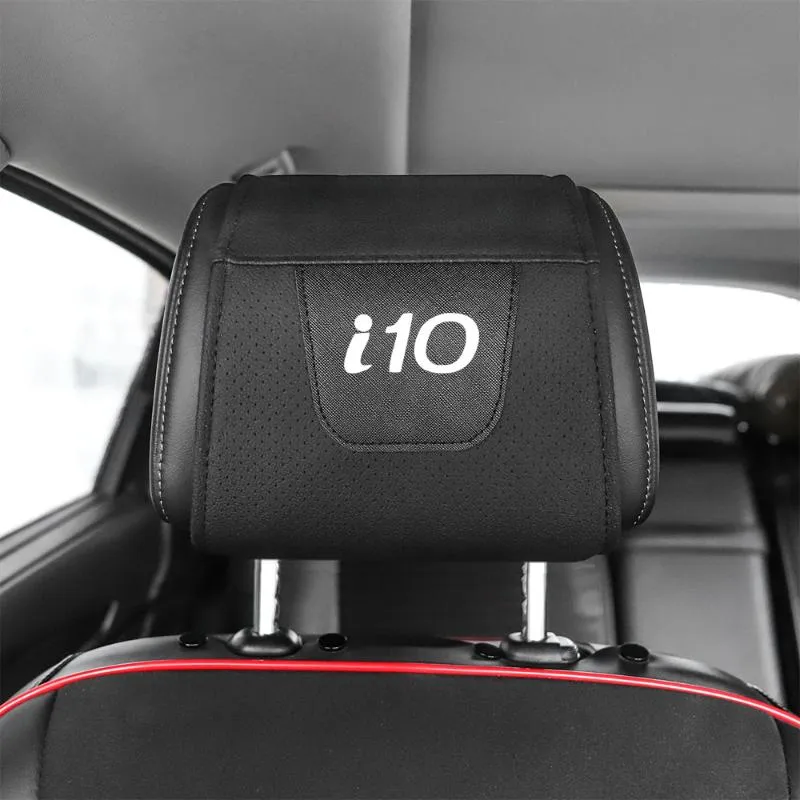 Auto -stoelafdekkingen 1 pk voor i10 Hoofdsteun beschermer Case PU Lederen Cover Accessoires