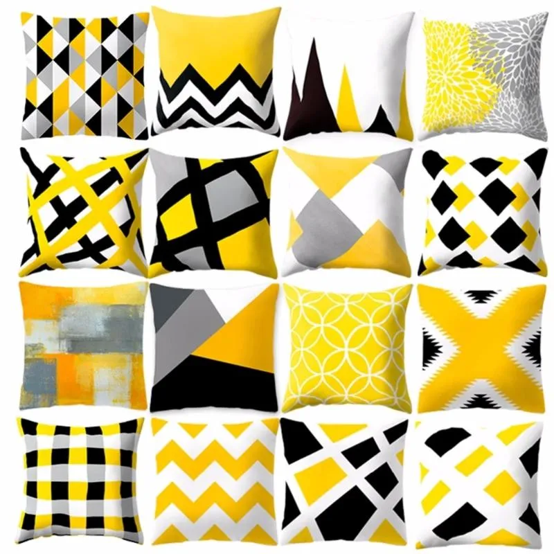 Almofada/travesseiro decorativo frigg 100% algodão amarelo a veludo impresso Nórdico Capa de almofada geométrica Sofá decorativo decoração de casa caseecushio