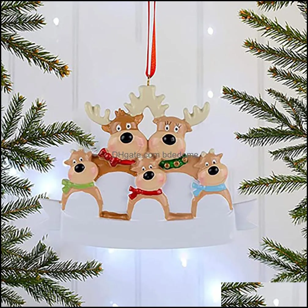 2022 new christmas tree pendant decoration resin snowman xmas elk diy home decoration for kids gifts