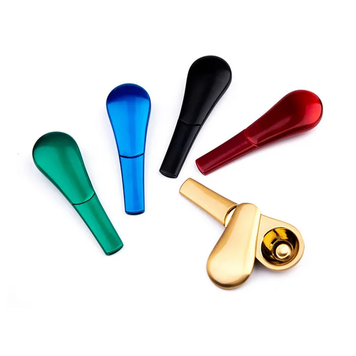 Mini Metal Journey Spoon Pipe 3.8inches Smoking Pipe Bubblers With Gift Box Magnet Magnetic Portable Dry Herb Tobacco Smoke Accessory