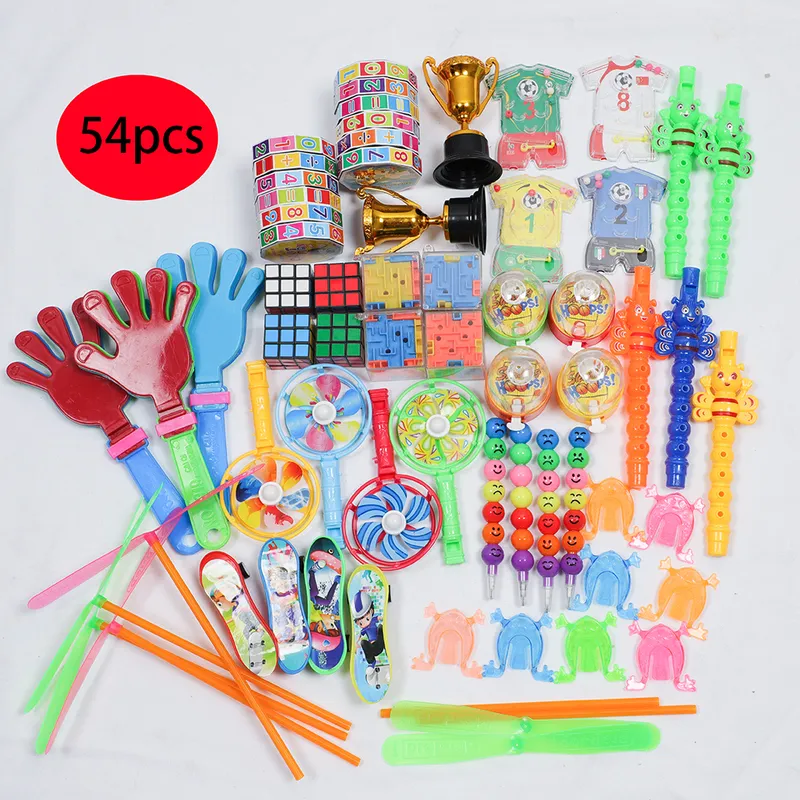 54/58pcs przyjęcie urodzinowe dla dzieci Favor gwizdka labirynty zabaw dla pinata wypełniacz Baby Shower Gra Game Goodie Bag Carnival Nagrody Prezenty 220719