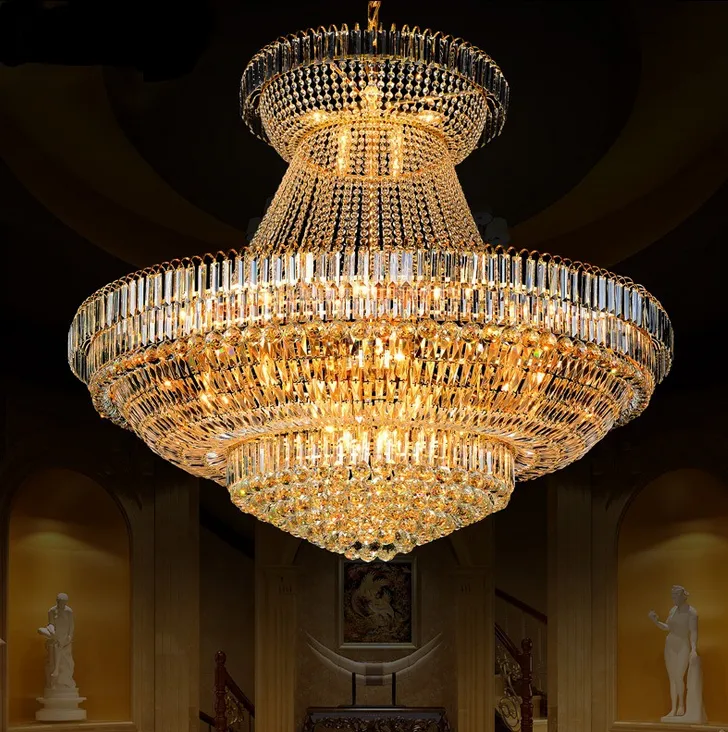 高級クリスタルシャンデリア 豪華なゴールドクリスタルシャンデリア：モダンホームホテル用の
