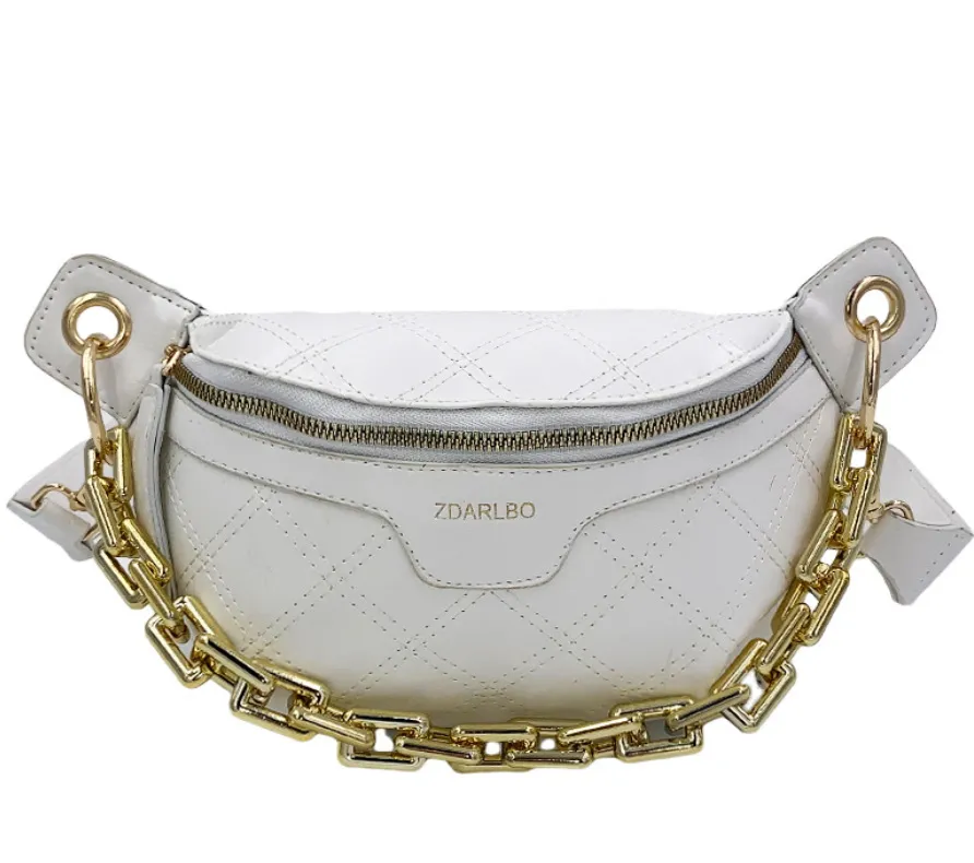 Designer dikke ketting dames borsttas plaid crossbody tassen vrouwelijke taille packs handtas fanny pack dames riemtas portemonnee