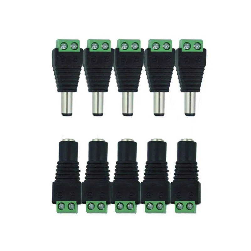 Andra belysningstillbehör 10st 5,5 mm x 2,1 mm Jack Socket Kvinnlig DC Power Plug LED -adapter för CCTV Konvertera strip Light Connectionothe