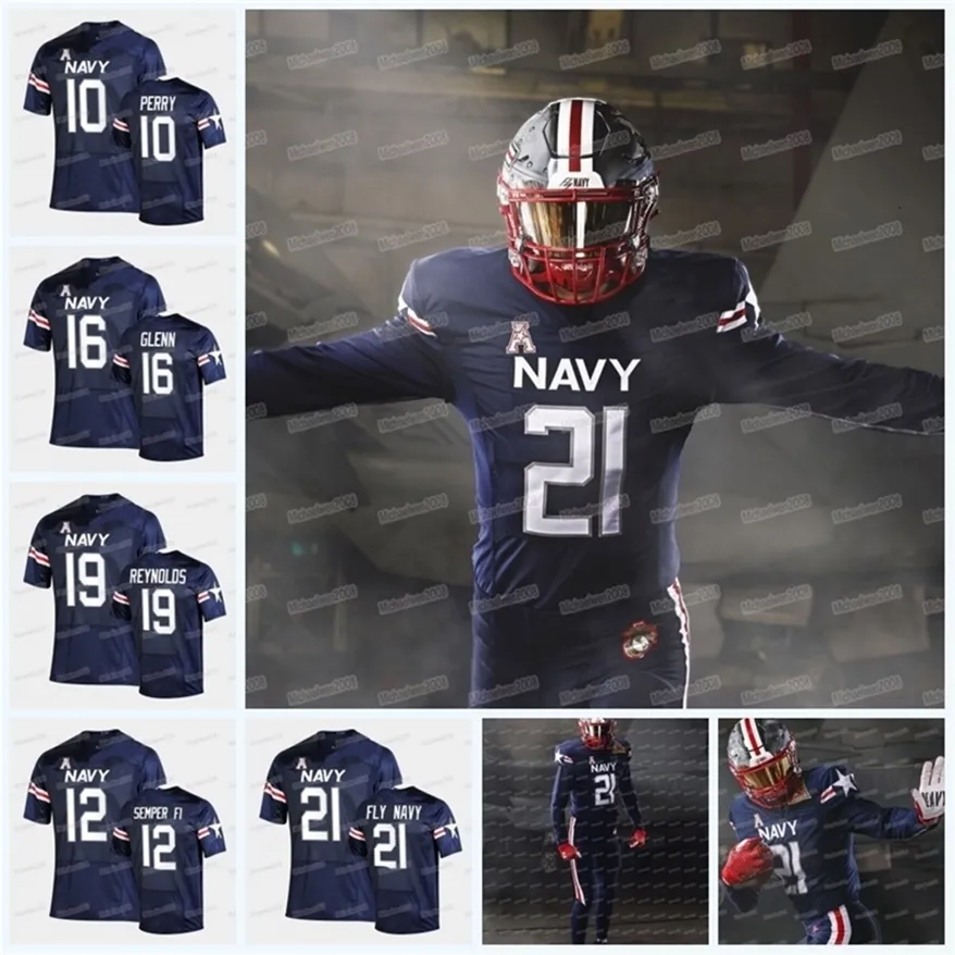 Ness Navy Midshipmen Navy Fly Navy Rivalry Football Jersey Semper Fi Malcolm Perry Isaac Ruoss Bijan Nichols Mike Wahle