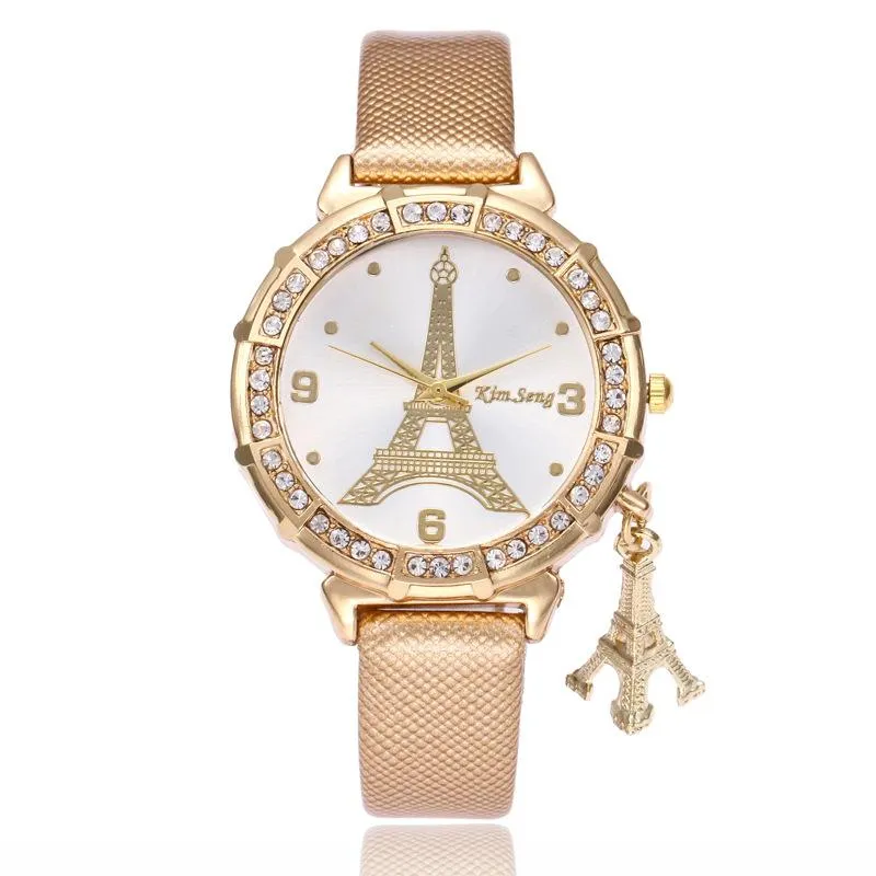 Montres-bracelets dames montres mode Paris tour Eiffel femmes Faux cuir Quartz Relogio Feminino Reloje Mujer cadeau montres-bracelets