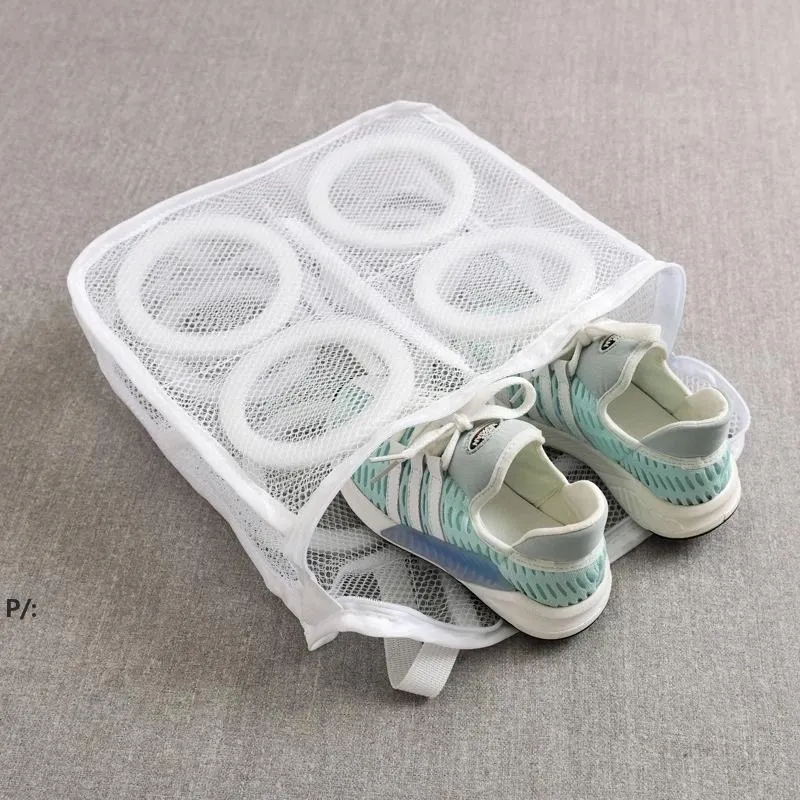 Washing Machine Shoes Bag Travel Shoe Storage bags Portable Mesh Laundry bag Anti-deformation Protective Clothes organizer GCB15110