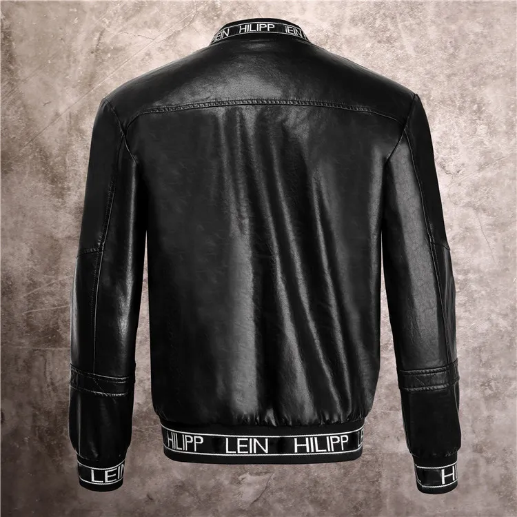 Plein-brand Men's PP Skull Fur Leather Mansjacket Shicay Baseball Twlar Screculation Potorycle P6969